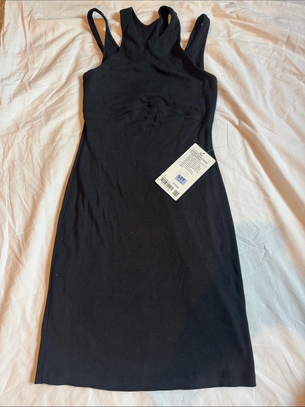Ribbed cotton modal cut out dress
